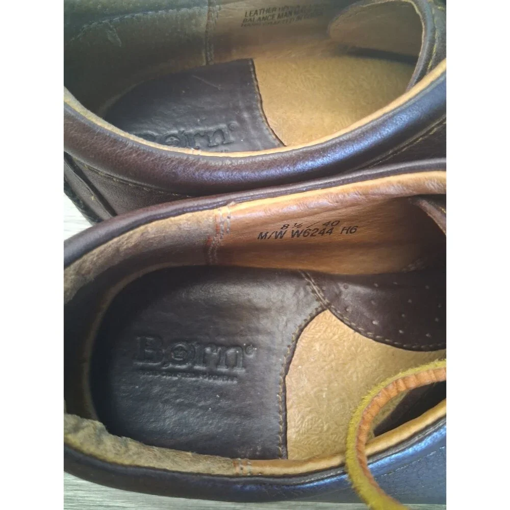Born Women's Brown Leather Oxford Comfort Shoes Size 8.5 US 40 Handcrafted Lace